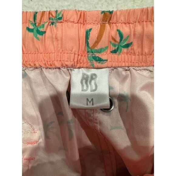 Bondi Beamers Men's Size Medium Palm Tree Swim Trunks Pink Green - Picture 4 of 5